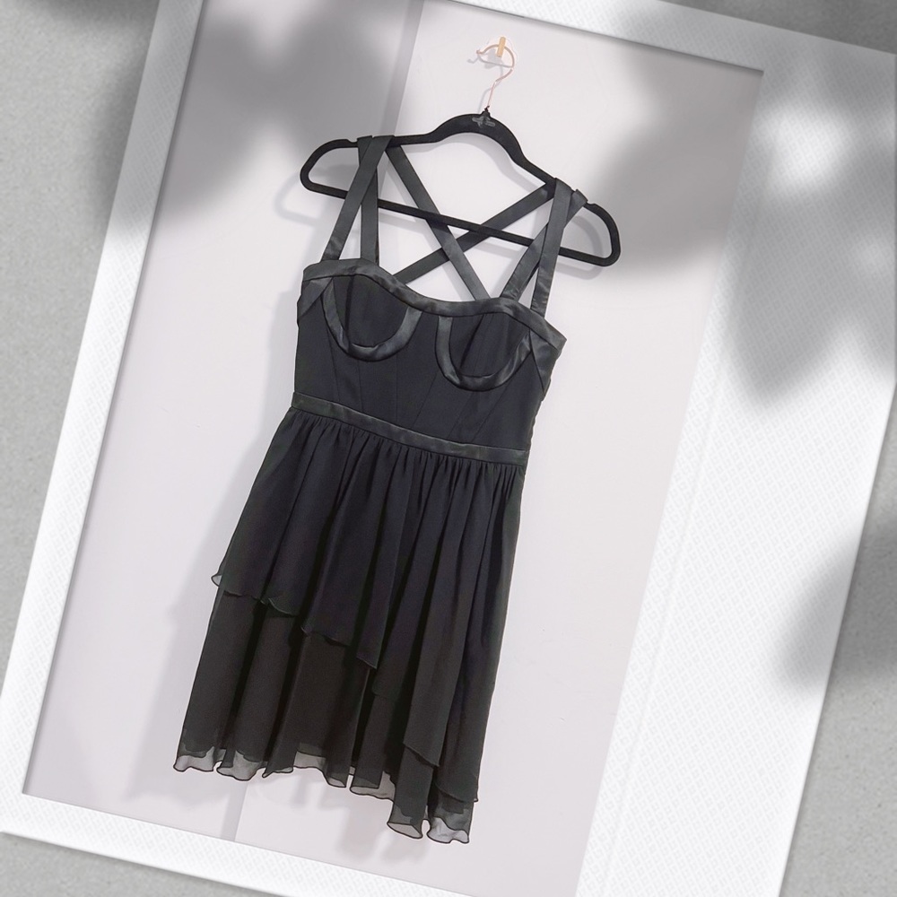 ✨ NWT ✨ VERSACE FOR H&M - Bustier silk mini dress - Black